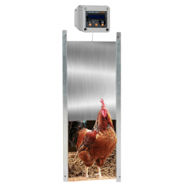 Portier automatique pour porte de poulailler programmable heure luminosité