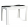 Table à manger ROZY 4 personnes blanche et noire 110 cm