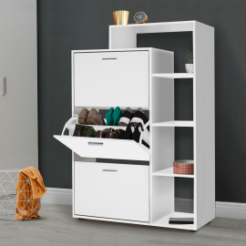 Meuble à chaussures KLARK 3 portes avec étagère blanc Meuble à chaussures KLARK 3 portes avec étagère blanc