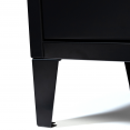 Table de chevet ESTER en métal noir et plateau bois