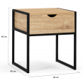 Tête de lit 145 CM + 2 tables de chevet DETROIT design industriel