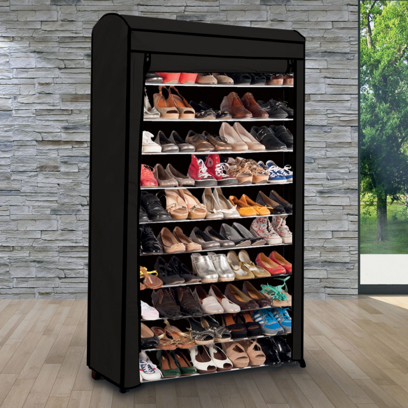 Armoire en plastique avec rangement chaussure noir et blanc