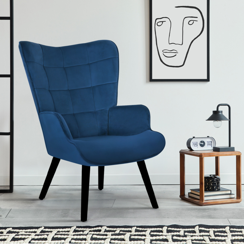 WINGBACK - Housse pour fauteuil scandinave en velours