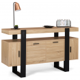 Buffet PHOENIX XL 4 portes bois et noir