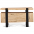 Buffet PHOENIX XL 4 portes bois et noir