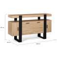 Buffet PHOENIX XL 4 portes bois et noir