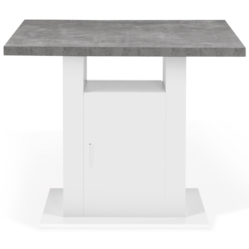 Îlot Central Cuisine UGO 110cm - Effet Marbre Et Noir - Avec Rangements Et Plan De Travail