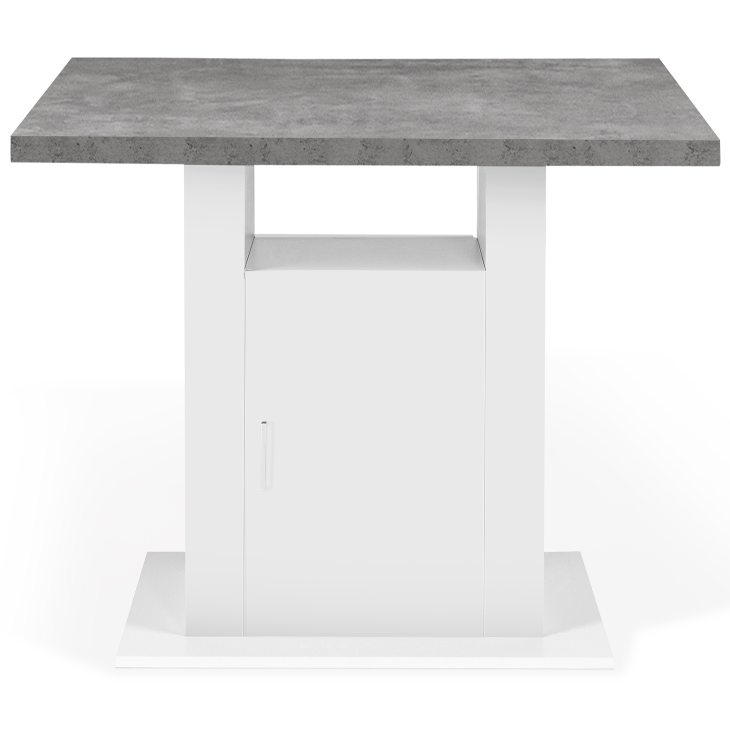 IDMARKET Ilot central UGO 110 cm plateau bois gris et blanc avec rangements  - Cdiscount Maison