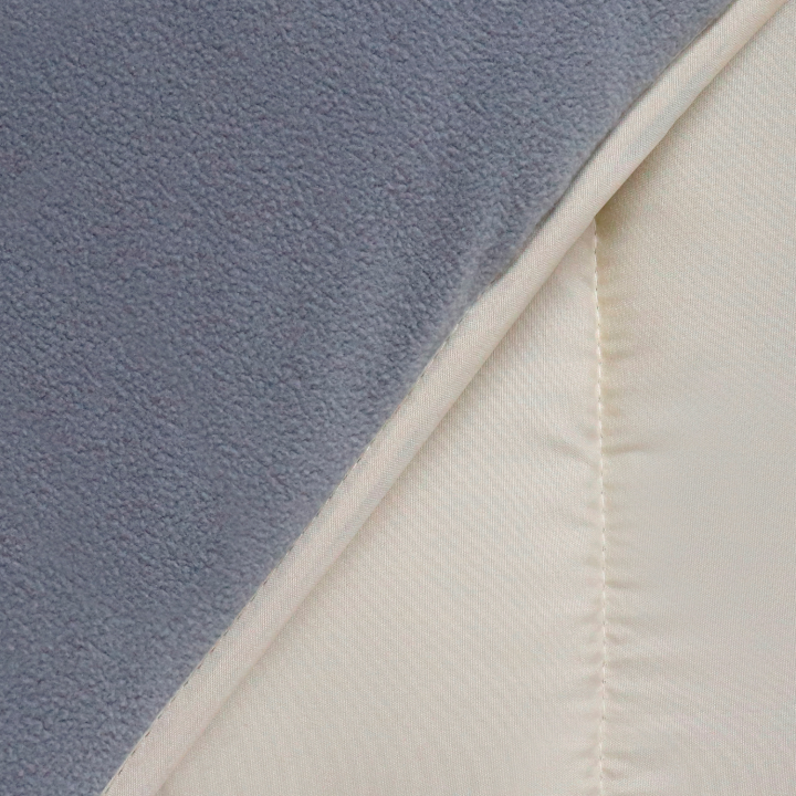 Couette 200x200 CM ZOE polaire biface gris et crème 400 gr