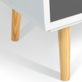 Commode 3 tiroirs EMMIE scandinave bois blanc et gris