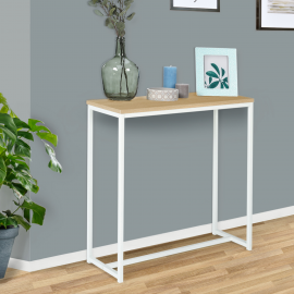 Console DETROIT design industriel bois et métal blanc Console DETROIT design industriel bois et métal blanc