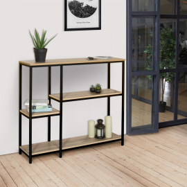 Etagère murale losange lily 3 niveaux bois et métal design industriel -  Conforama