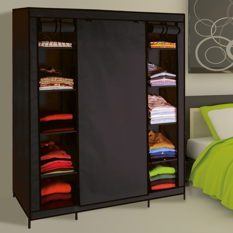 Grande armoire de rangement noire pas cher