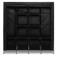 Grande armoire de rangement noire dressing DOUBLE penderie XXL tissu