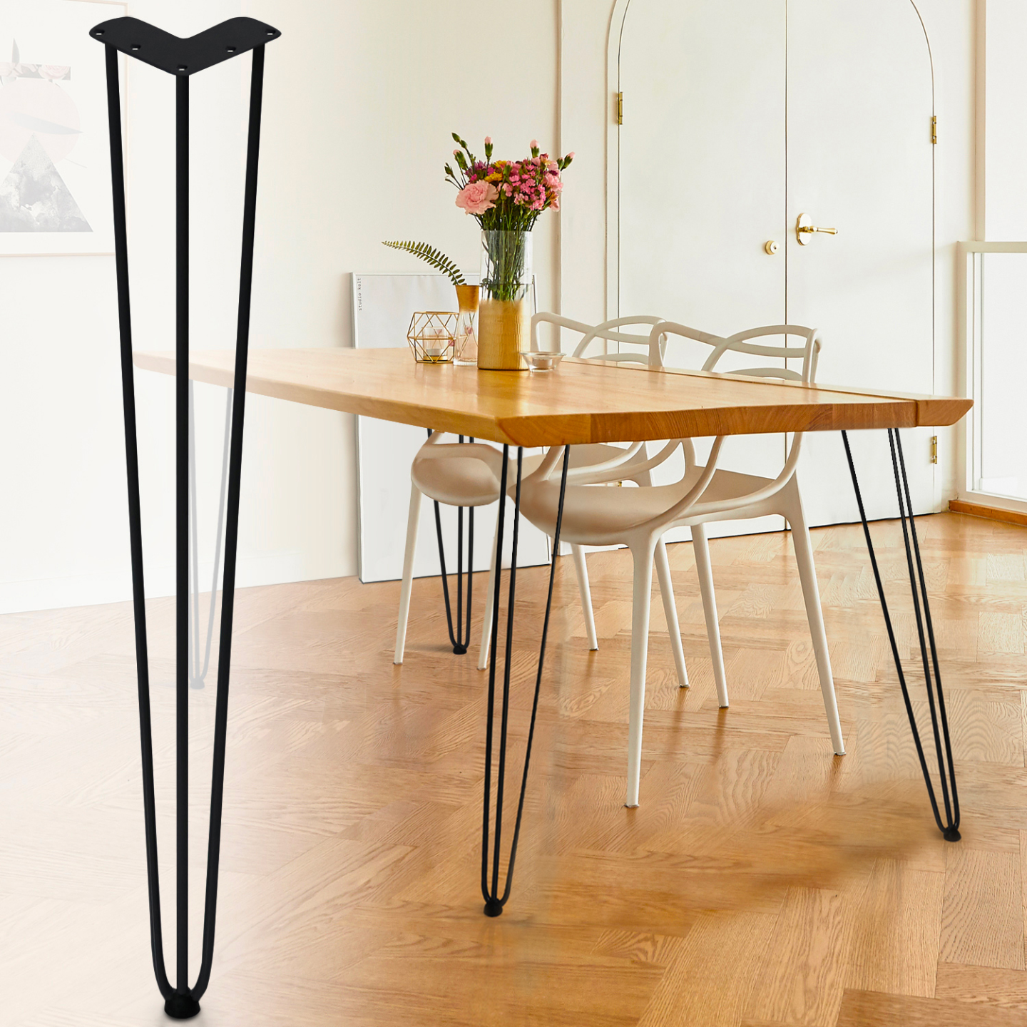 Console tafel Oxelösund 120x33x80 cm zwart [en.casa] | premiumXL