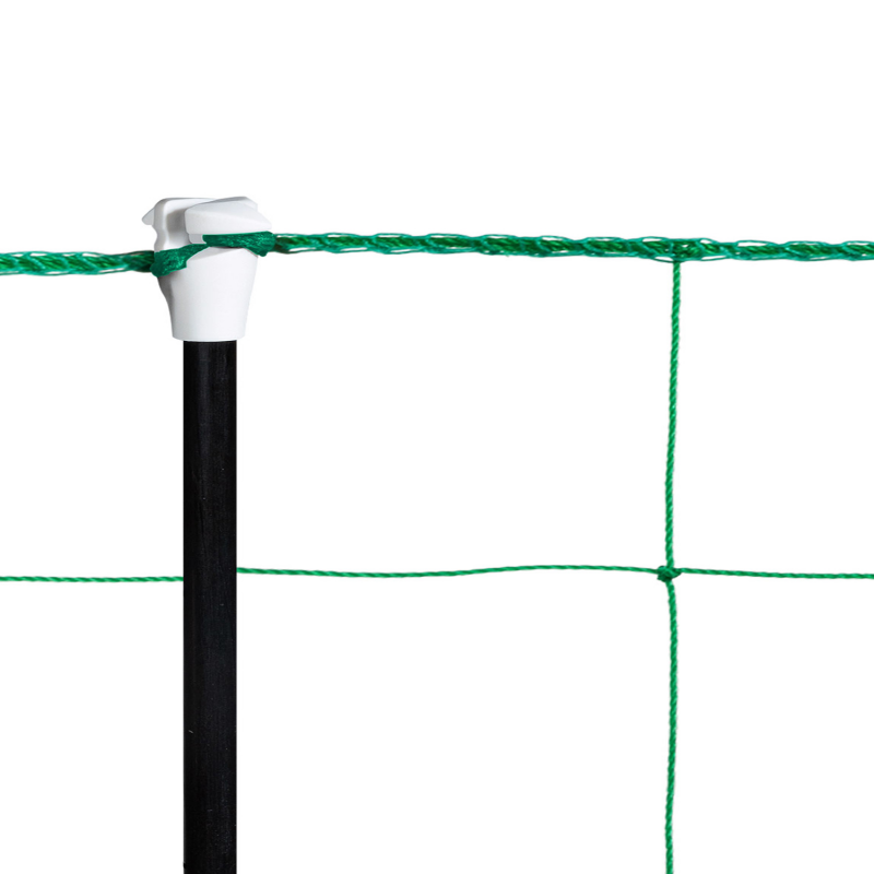 Kit clôture électrifiable filet à poules 24 M avec porte 9 piquets double  pointe