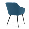 Lot de 2 chaises MADY en velours bleu avec accoudoirs