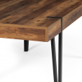 Table à manger AUSTRIA 10 personnes bois pied épingle 200 cm