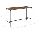 Ensemble table haute de bar DAYTON 150 cm et 6 tabourets effet vieilli design industriel