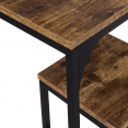 Table haute de bar DAYTON et 6 tabourets effet vieilli design industriel