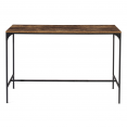 Ensemble table haute de bar DAYTON 150 cm et 6 tabourets effet vieilli design industriel