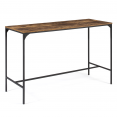 Ensemble table haute de bar DAYTON 150 cm et 6 tabourets effet vieilli design industriel