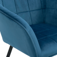 Lot de 2 chaises MADY en velours bleu avec accoudoirs