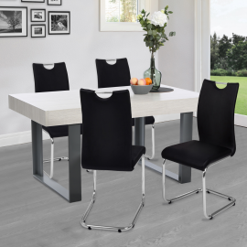 Lot de 4 chaises PIA noires pour salle à manger Lot de 4 chaises PIA noires pour salle à manger