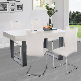 Lot de 4 chaises PIA blanches pour salle à manger Lot de 4 chaises PIA blanches pour salle à manger