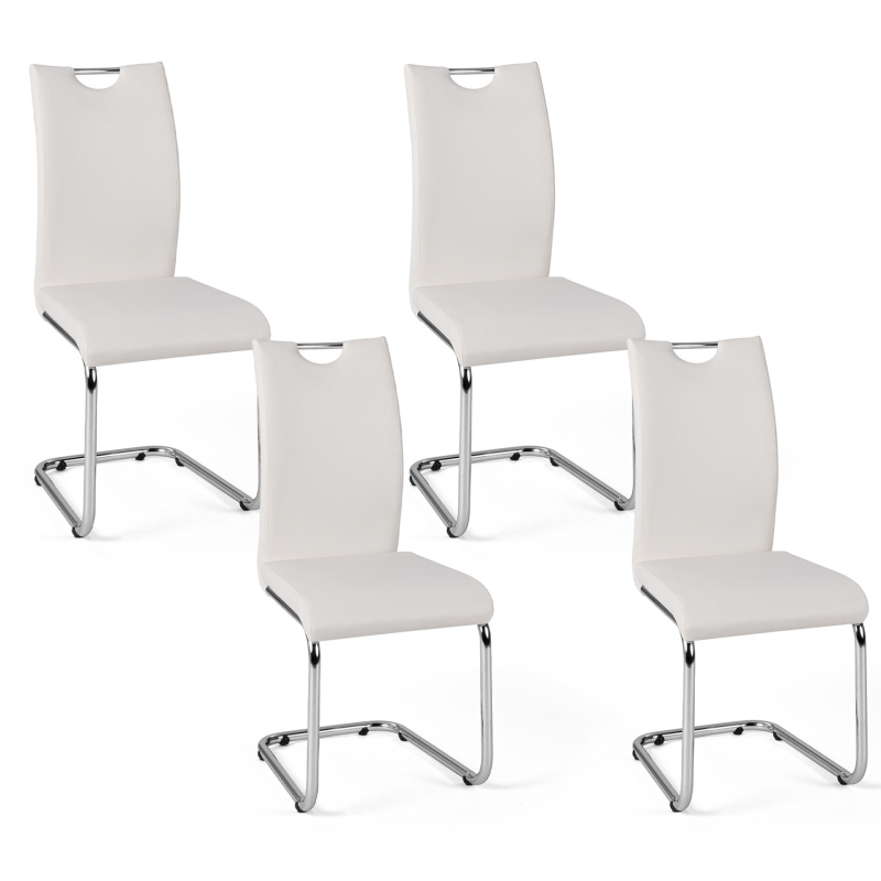 Lot De 4 Chaises De Salle à Manger PIA - Gris Et Blanc - IDMarket - NEUF