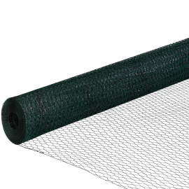 Grillage 25mm 1x25M revêtement vert maille hexagonale 0,6x13mm