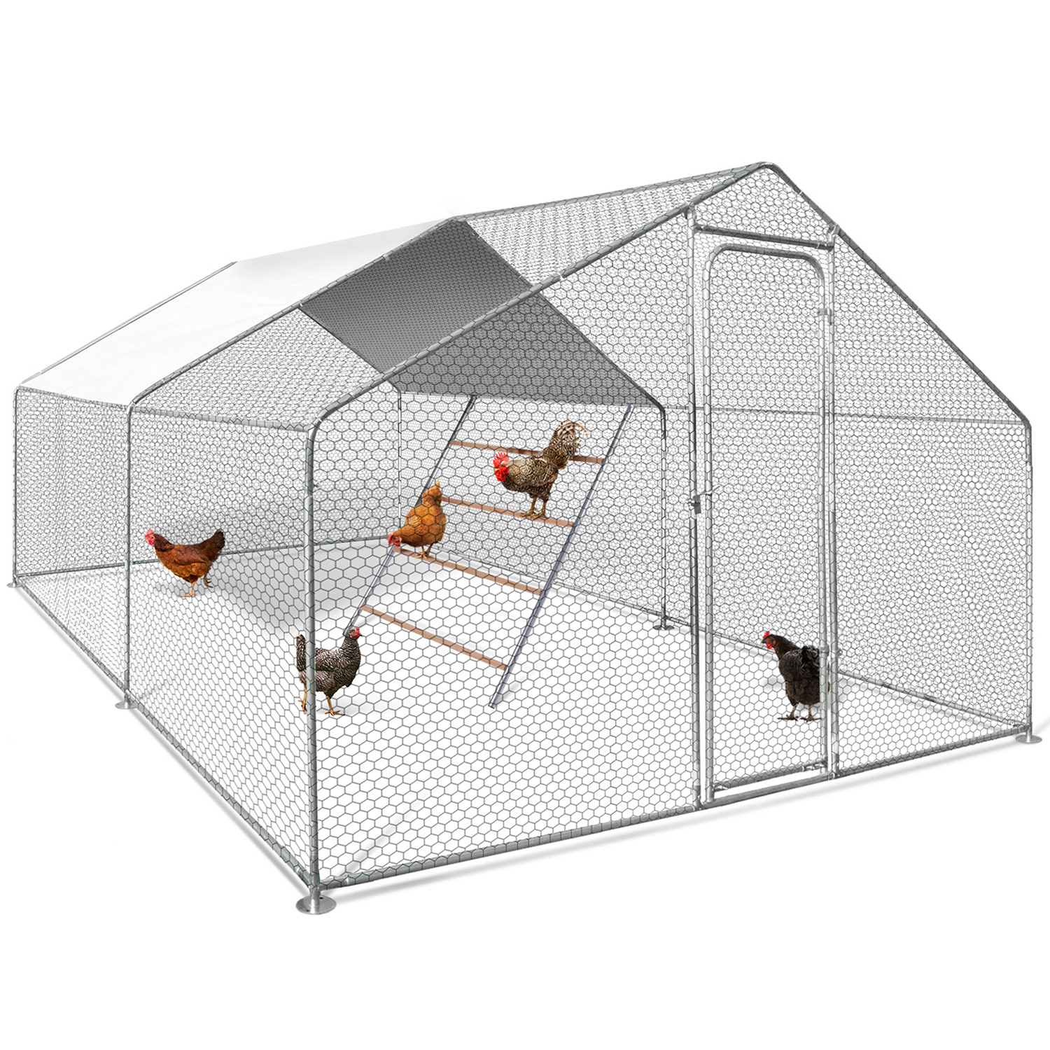 IDMarket Grand perchoir pour Poules 4 Niveaux en Bois Compatible enclos 