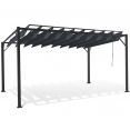 Pergola CEFALU lames orientables gris anthracite 3x4 M