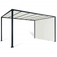 Pergola coulissante 2 pans 3x4 M belvédère de jardin toile écrue