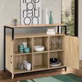 Buffet 2 portes DETROIT avec étagère design industriel 100 cm