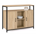 Buffet 2 portes DETROIT avec étagère design industriel 100 cm