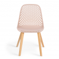 Lot de 4 chaises MANDY mix color pastel rose, blanc, gris clair et bleu