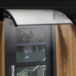 13220 - Tenda da sole con led solare 80x120 cm Auvent de porte marquise d'accueil à LED solaire 80 x 120 CM polycarbonate