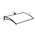 Auvent de porte marquise d'accueil à LED solaire 80 x 120 CM polycarbonate