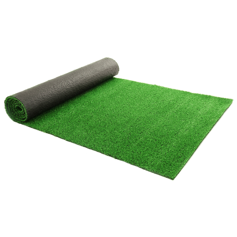 Pelouse synthétique Evergreen, rouleau de 10 mm de fausse herbe, fond vert  de drainage.