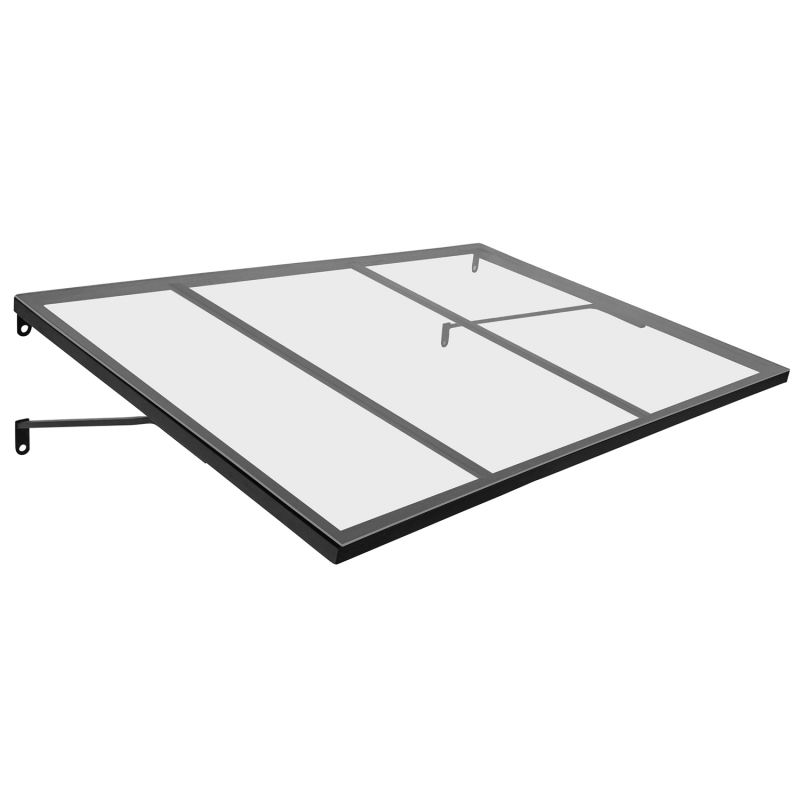 Auvent De Porte Blanc - Protection Pluie Et Soleil 80x120cm - Pour Porche, Fenêtre Et Terrasse