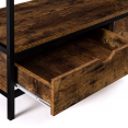 Meuble TV DAYTON 2 tiroirs bois effet vieilli design industriel 113 cm