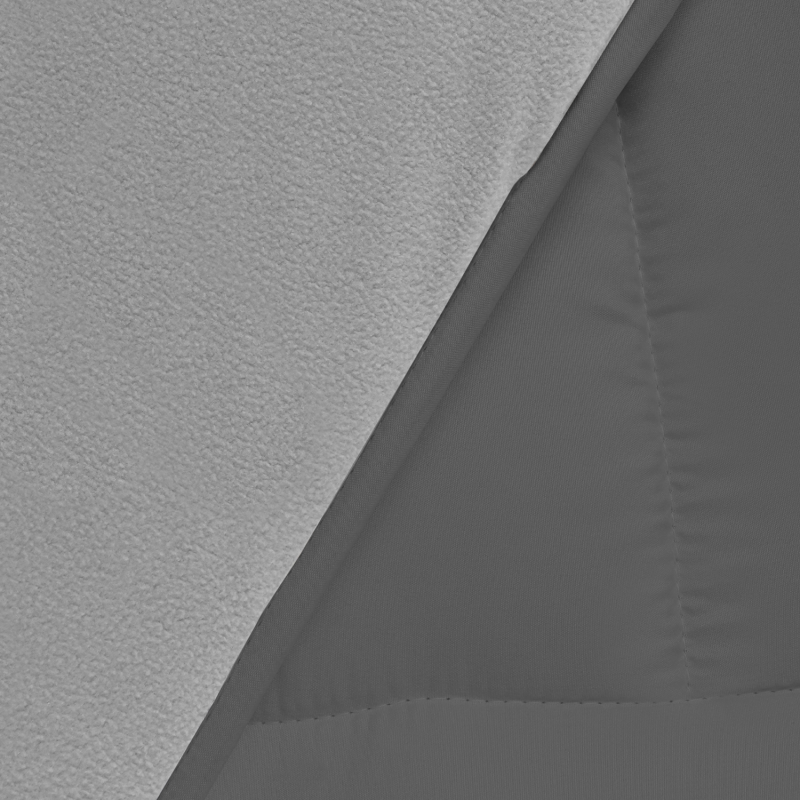 Couette polaire biface 220x240 cm gris clair et foncé - ZOE