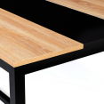 Table à manger rectangle DOVER 8 personnes bande centrale noire design industriel 180 cm