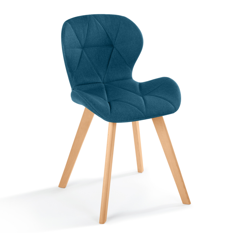IDMARKET Lot de 4 chaises scandinaves SARA bleu canard pour salle à manger  au meilleur prix