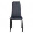 Lot de 6 chaises JULIA en velours gris foncé pour salle à manger