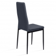 Lot de 6 chaises JULIA en velours gris foncé pour salle à manger