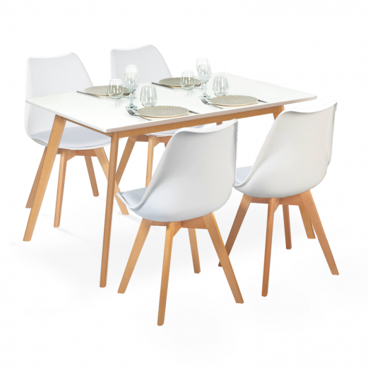 Ensemble table et chaises scandinaves pas cher - SARA