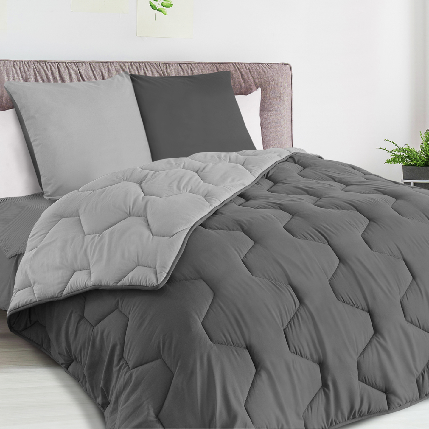 Zavelo Effen Dekbedovertrek Licht Grijs-1-persoons (140 x 200/220 cm