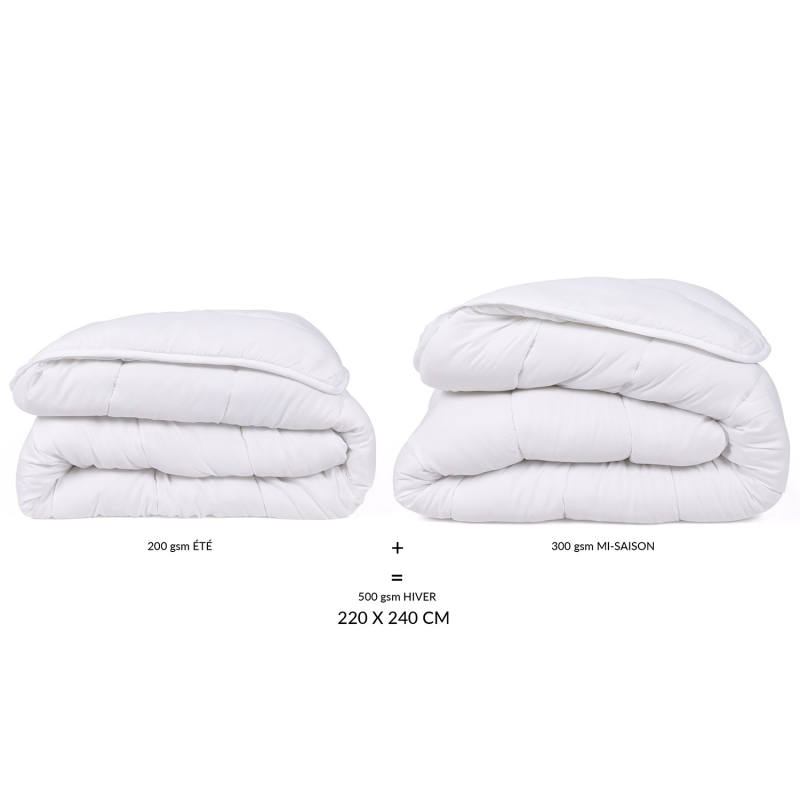 Couette Blanche Duvet - Mi-saison - 2 personnes - 220x240 - 13034